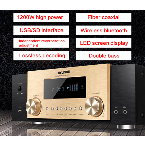 1200W High Power 5.1 Power Amplifier Home Theater Fever Bluetooth 5.0KTV Audio Subwoofer Power Amplifier Lossless Fiber Coaxial ► Photo 1/1