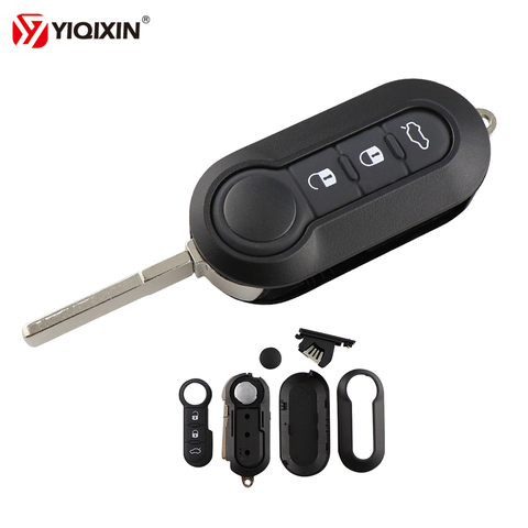 YIQIXIN Remote Car Key Shell Replacement For Fiat 500 Panda Punto Bravo Ducato Stilo 3 Button Flip Folding SIP22 Blade Key Shell ► Photo 1/6