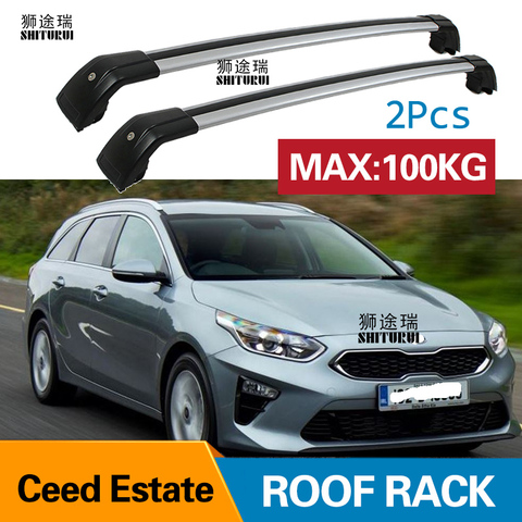 SHITURUI 2Pcs Roof Bars for Kia Ceed Sportswagon Ceed SW Estate 2022 Aluminum Alloy Side Bars Cross Rails Roof Rack Luggage ► Photo 1/4