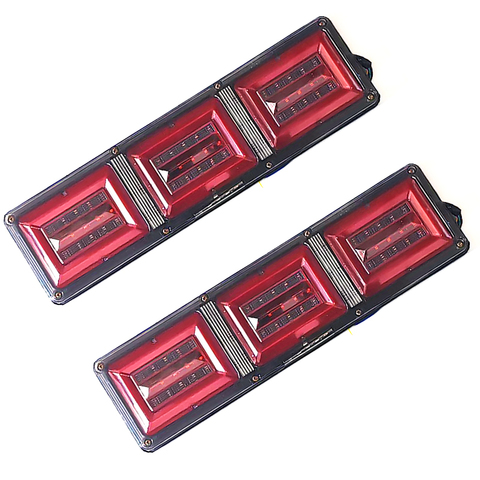 2pcs Trailer Truck Caravan Boat Car Led Rear Stop Tail Light 24V waterproof Flow Steering brake reversing traffic fog lamp. ► Photo 1/6