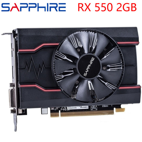 SAPPHIRE Video Card RX 550 2GB 128Bit GDDR5 Graphics Cards for AMD RX 500 series VGA Cards RX550 DisplayPort HDMI DVI Used ► Photo 1/4