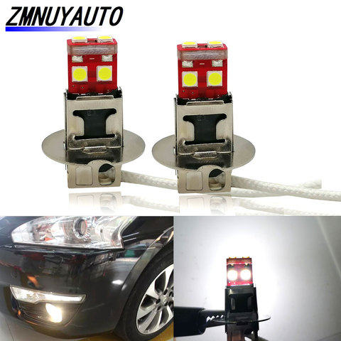 2PCS Led Lamp H1 H3 Led 6 SMD 3030 Chip High Power LED Fog Light Day Running Light Bulb 12V 6000K White ► Photo 1/6