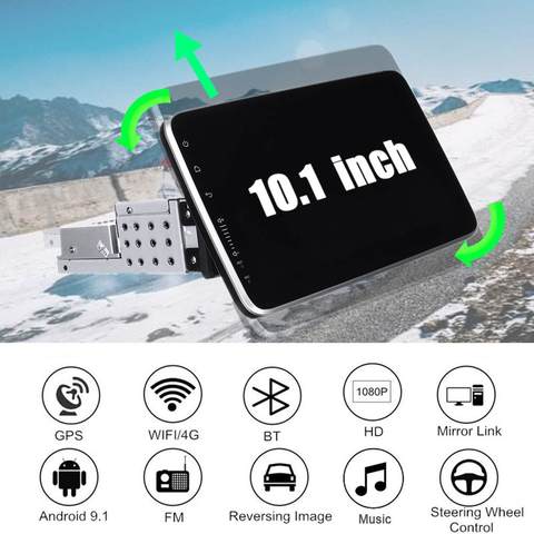 360 Rotatable 1DIN Android 10 Car Radio Multimedia Player GPS Wifi  Bluetooth Car radio MP5 Audio Stereo Mirror Link Universal