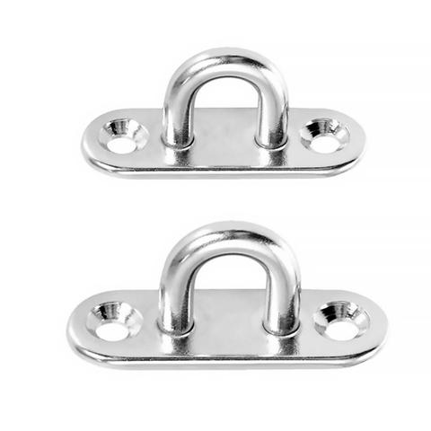 Heavy Duty 304 Stainless Steel Pad Eye Plate Marine Hardware Staple Ring Hook Loop U-shaped Marine Rigging Boat Deck Accessories ► Photo 1/6