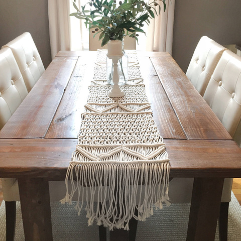 Christmas Table Runner Modern Chic Bohemian Handmade Woven Macrame Table Runners For Wedding Party Banquet Boho Home Decoration ► Photo 1/6