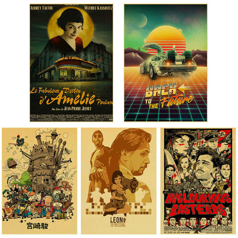 1 PC Vintage Kraft Paper Posters Popular Movie Art Stickers Home Decoration Retro Poster Bar Office Decor Anime Wall Painting ► Photo 1/6