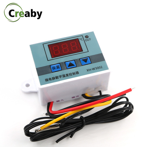 XH W3002 LED Digital Thermostat Temperature Controller DC 12V DC 24V AC 110V-220V NTC Sensor Therm Control Switch Relay Out ► Photo 1/6