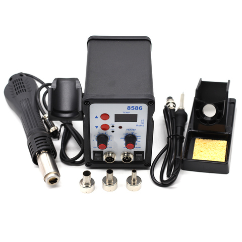 Yarboly 8586 Soldering Station 2 in 1 BGA Rework SMD Hot Air Heat Gun  Eletric Soldering Iron Kit  220V 580W ► Photo 1/6