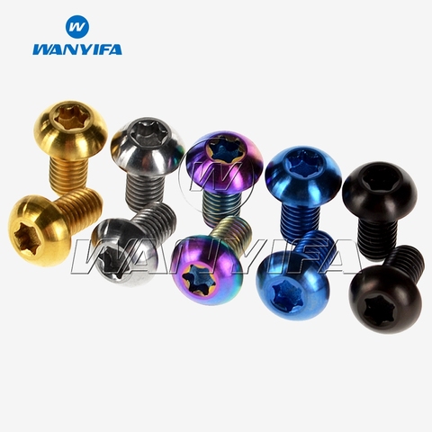 Wanyifa 12Pcs Titanium Bolts M5x10mm Screw Bolt for T25 Torx Head Disc Brake Rotors Mountain Bike ► Photo 1/6