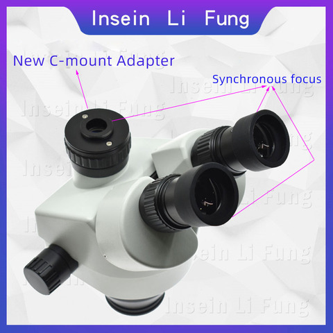 Binocular Continuous Zoom 3.5X-90X Trinocular Stereo Microscope Head Simul-focal Industrial Microscope WF10X 20mm Eyepiece Lens ► Photo 1/1