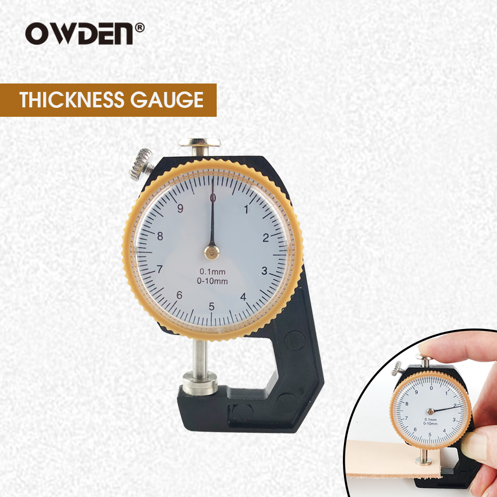 OWDEN Micrometer-Tester 0-10mm Dial Thickness Gauge Leather Paper ...