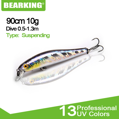 BEARKING 2022 hot perfect action 13different colors fishing lures, 9cm 10g sp minnow 13 different colorful color,free shipping ► Photo 1/6