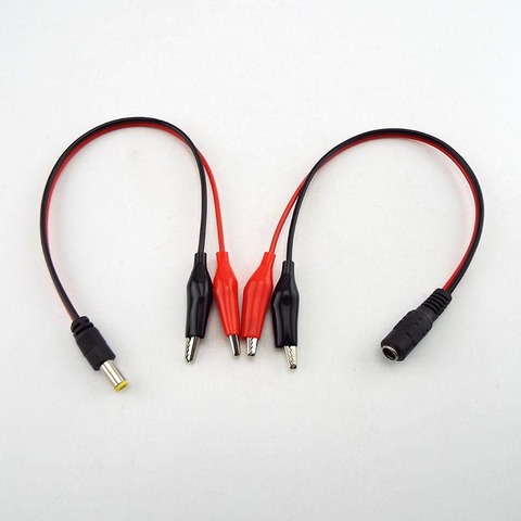 5.5MM 2.1MM dual head Crocodile Alligator Clip DC male jack female Power test cord Cable Wire line Connector To Male electrical ► Photo 1/4