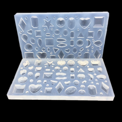 DIY mirror jewelry crystal Epoxy resin mold love geometry moon variety gemstone pendant mold ► Photo 1/5