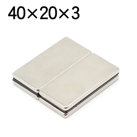 1/2/5/10 Pcs 40x20x3 Block NdFeB Neodymium Magnet N35 Super Powerful imanes Permanent Magnetic ► Photo 1/6