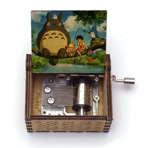 Tonari no Totoro Music Box Totoro Print Hand-ed Wood Musical Box Children's Girl gift Birthday Gift large Stock ► Photo 1/6