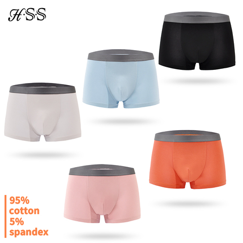 HSS Cotton Underwear Men Boxers 3Pcs/lot Healthy Soft Fashion Male Under Wear Lingerie Underpants Morandi Color Boxershorts Man ► Photo 1/6
