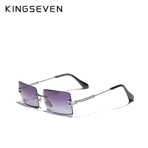 KINGSEVEN Gradient Rectangle Lens Sunglasses Women's Rimless Square Sun Glasses For Women 2022 Young Style Female Shades N810 ► Photo 1/3