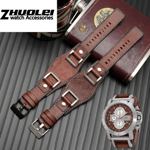 genuine leather For Fossil JR1157 watch band accessories Vintage style strap with high quantity Stainless steel joint 24mm ► Photo 1/6