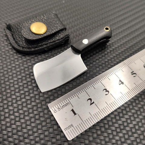 Dropship Stainless Steel Fixed Knife Keychain Ebony Handle Mini Kitchen Knife Peeler tool Daily Portable Pocket Knife cutter ► Photo 1/6