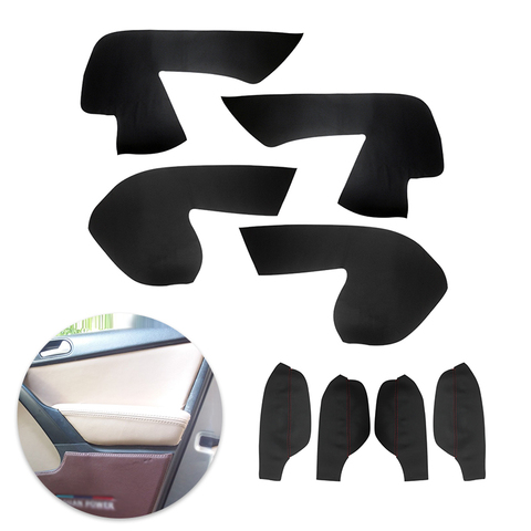 For VW Tiguan 2008 2009 2010 2011 2012 4pcs Interior Door Handle Panel Armrest Microfiber Leather Cover Decor ► Photo 1/5