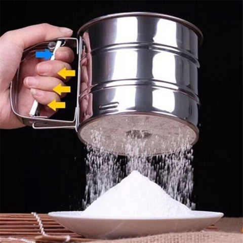 Handheld Flour Shaker Stainless Steel Mesh Sieve Cup Icing Sugar Bake Tool Hand-pressed Hand-pressed Bakeware Sifters ► Photo 1/5