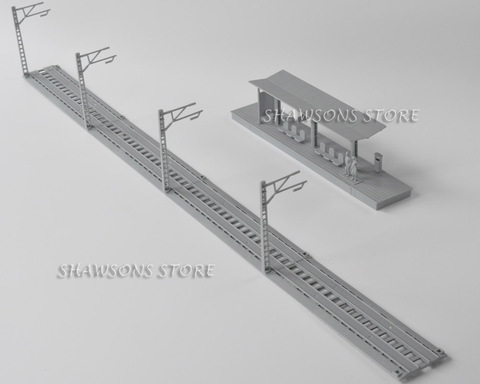 Plastic Parts Rail Track & Railway Station for 1/87 Scale Train Models ► Photo 1/1