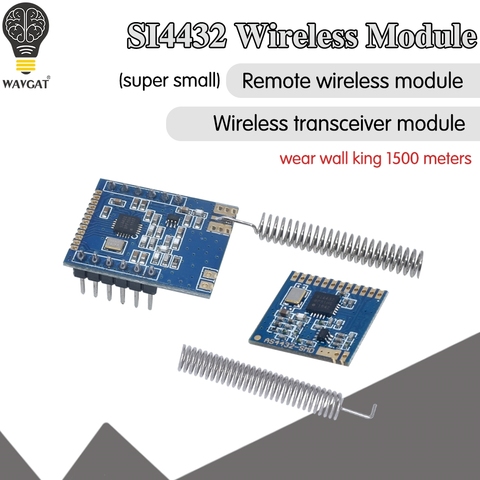 1 Set Mini SI4432 Remote Wireless Transceiver Communication Module 240MHZ-930MHZ + Spring Antenna, Distance 1000m ► Photo 1/6
