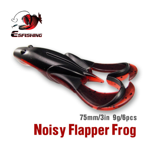 KESFISHING Fishing Frog Bait Spring Frog 7.5cm 6pcs 9g Top Water Lures Noisy Flapper Silicone Fishing Lures FrogKESFISHING ► Photo 1/5