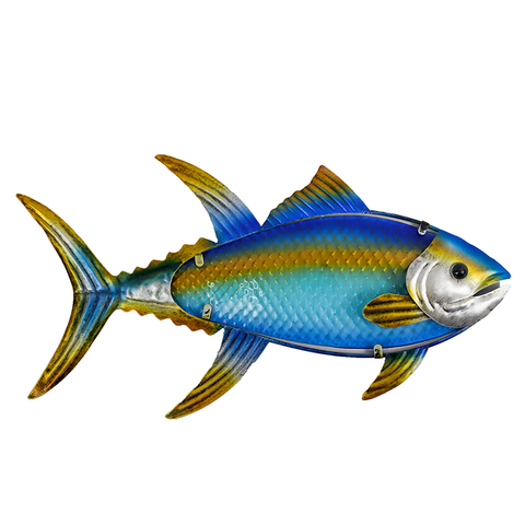 Home Metal Fish Wall Art for Garden Decoration Outdoor Animales Jardin with Colourfull Glass for Statues and Sculptures Yard ► Photo 1/6