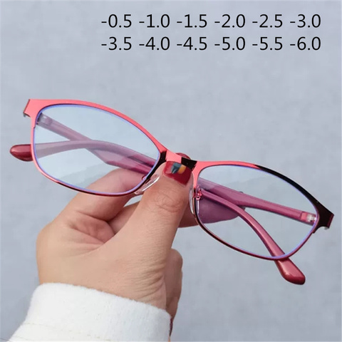 -0.5 -1.5 2.0 2.5 to -6 Finished Myopia Glasses Women Business Nearsighted Glasses Computer Anti Blue Light Prescription Eyewear ► Photo 1/6