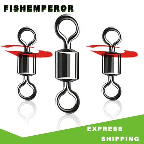 JiuYu 50pcs Bearing Swivel Fishing Connector 2#-12# Barrel Rolling Solid Rings For Fishhook Lure Link Fishing Accessories Carp ► Photo 1/6