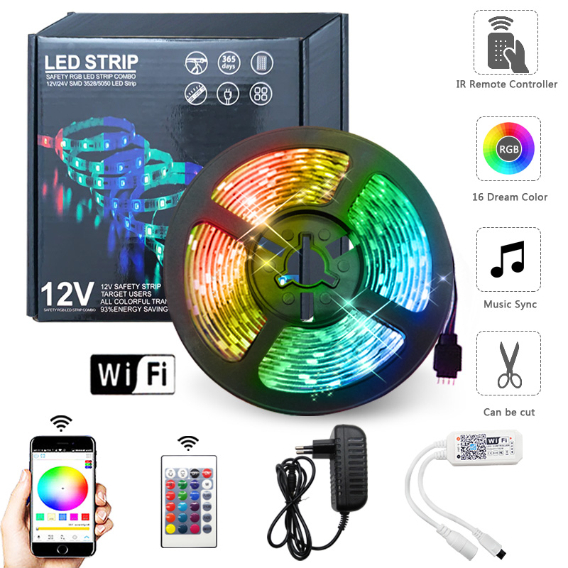 NEW WIFI LED Strip Light RGB 5050/2835 Flexible Ribbon Fita RGB Led Lights Tape 