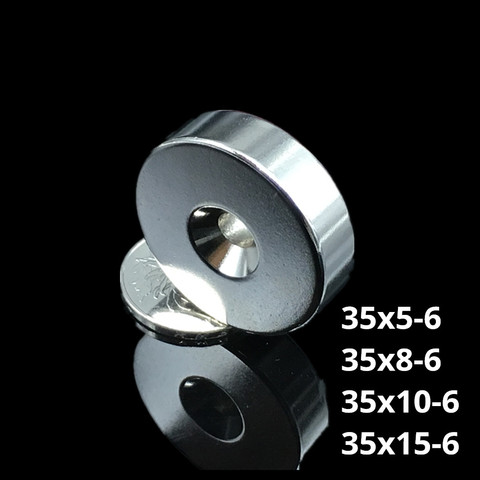 1/2pcs D35 hole 6mm neodymium magnet 35x5-6/35x10-6mm strong rare earth Neodymium magnet NdFeB permanent round magnetic ► Photo 1/4