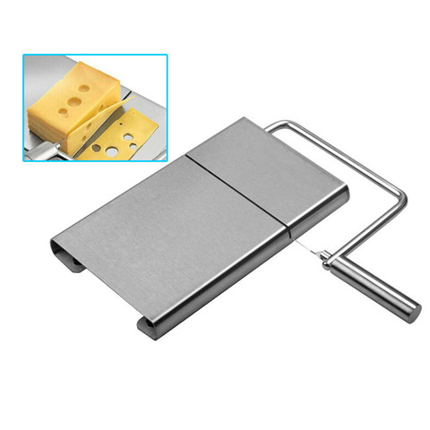 1Pcs New Stainless Steel Cheese Slicer Tool Cheese Slicer Wire Cutter With Serving Board for Hard Semi Hard Cheese Butter ► Photo 1/5