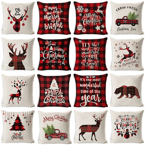 Christmas Polyester Cushion Cover Sofa Cushions Plant Throw Pillow Christmas Decorations For Home Xmas Decoration Natale 2022 ► Photo 1/6