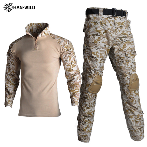 Tactical Suit Military Uniform Suits Camouflage Hunting Shirts Pants Airsoft Paintball Clothes Sets with 4 Pads&Plus 8XL ► Photo 1/6