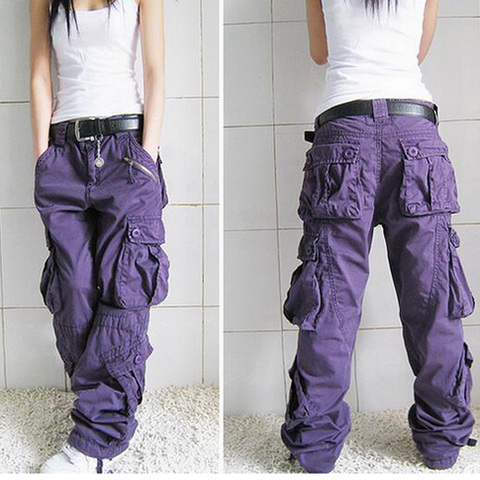 Free Shipping New Arrival Plus Size 5Colors Cargo Pants Lovers Fashion Hip Hop Loose Jeans Baggy Pants For Women ► Photo 1/6