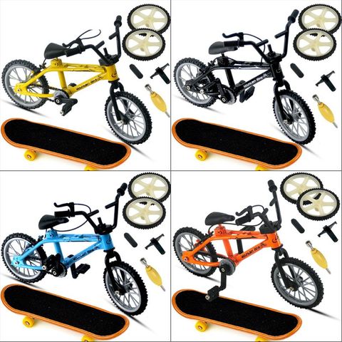 1 Set Mini Alloy Finger Bicycle Sport Set Bike Fingerboard DIY Creative Game Skateboard Kids Children Toys Gifts ► Photo 1/6