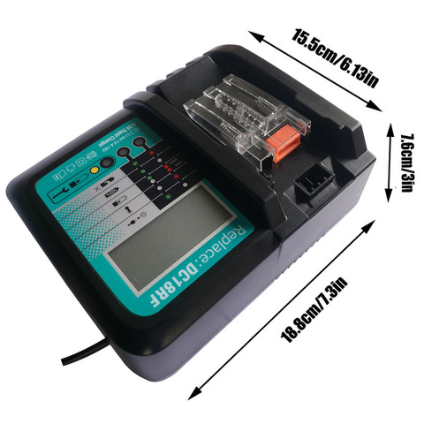 Fan cooling DC18RF Li-ion Battery Charger 6.5A Charging Current for Makita 14.4V 18V BL1830 Bl1430 DC18RC DC18RA Power tool ► Photo 1/6