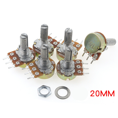 5PCS  Single Potentiometer  WH148 B 1K 2K 5K 10K 20K 50K 100K 250K 500K 1M  L20MM ► Photo 1/3