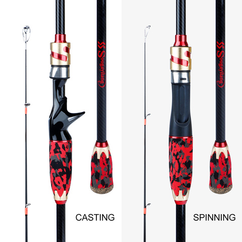 Sougayilang Casting Spinning Fishing Rod Carbon Fiber 4 Section 1.8-2.1M Lure Rod Freshwater SaltWater Travel Rod Fishing Tackle ► Photo 1/6