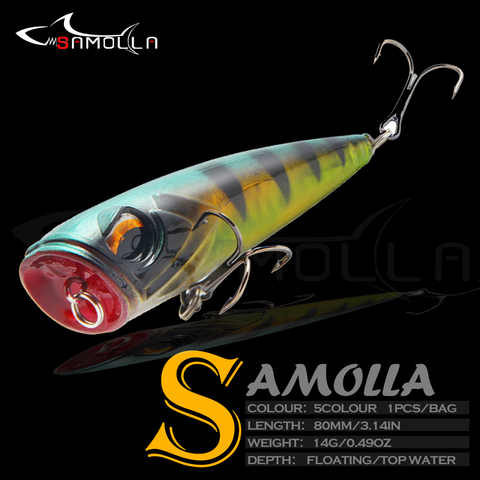 Poppers Fishing Lure Weights 14g Tackle 2022 Accessories Wobblers Goods Artificial Bait Top Water For Pike Fish Double Hooks ► Photo 1/6