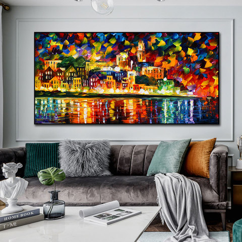 Urban Architectural Landscape Abstract Oil Painting  Print On Canvas Nordic Poster Wall Art Picture For Living Room Home Decor ► Photo 1/1
