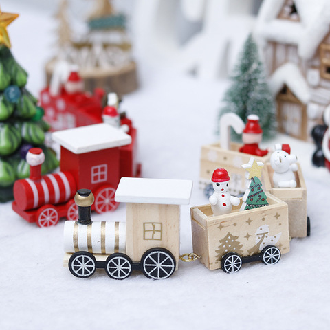 Luanqi Christmas Wooden Train Craft Gift Toys Kids Favor Christmas Gift Decorations For Home Santa Claus Snowman Natal Noel 2022 ► Photo 1/6