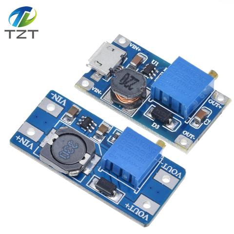 MT3608 DC-DC Adjustable Boost Module 2A Boost Plate Step Up Module with MICRO USB 2V-24V to 5V 9V 12V 28V ► Photo 1/6