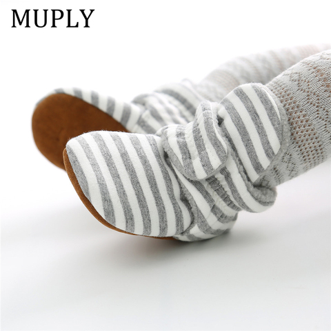 Baby Shoes For NewBorn Baby Boys Girls Stripe Toddler First Walkers Booties Cotton Comfort Soft Anti-slip Infant Warm Boots ► Photo 1/6