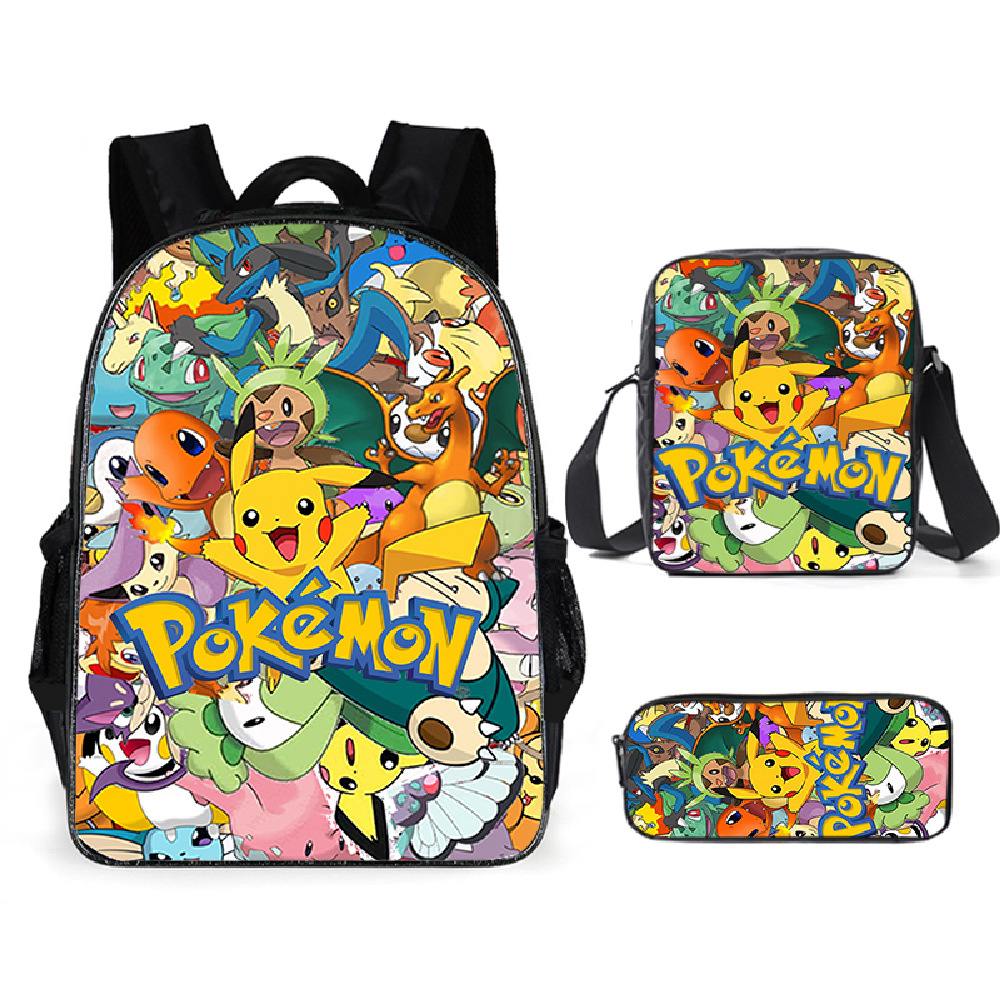 Anime Pokemon Backpack Cartoon School Bag Laptop Bag Travel Sports Backpack 