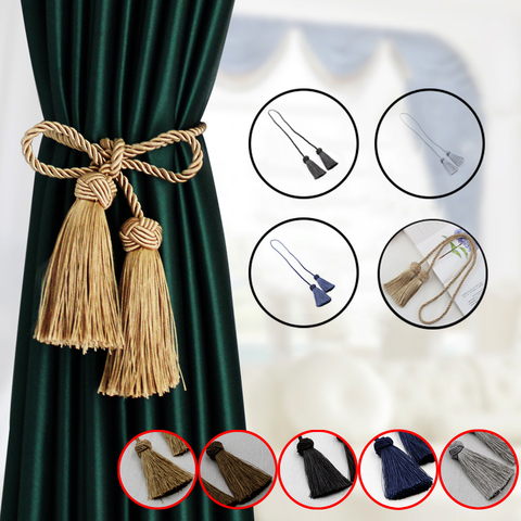 1Pc Tassel Curtain Tieback Room Accessories Curtain Holder Buckle Rope Handmade Weave Tassel Fringe Bandage Home Decoration ► Photo 1/6