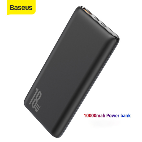 Baseus 10000mAh Power Bank 18W Quick Charger QC PD3.0 Fast Charging Travel External Battery Powerbank Portable Charger For Phone ► Photo 1/6